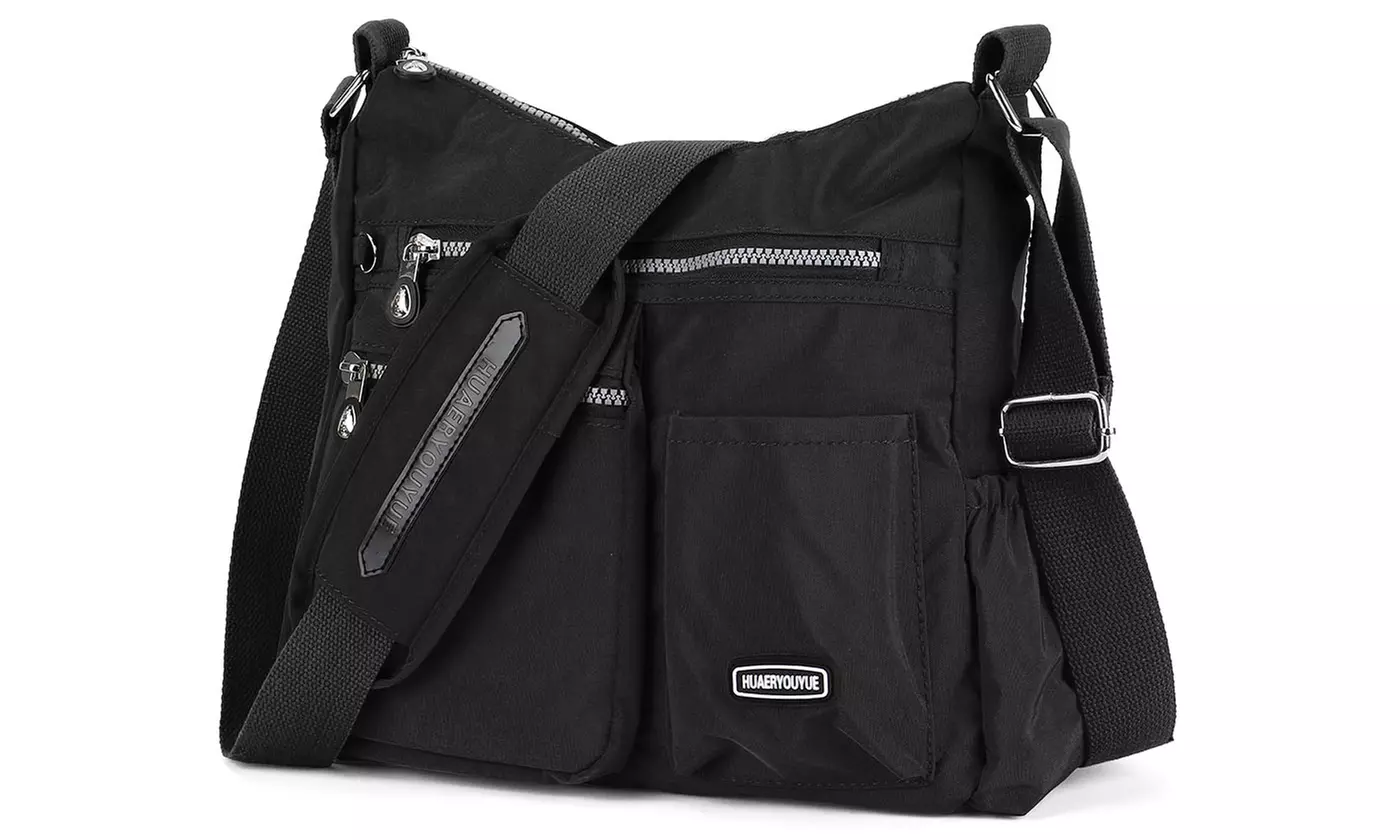 Women Nylon Waterproof Multi Pockets Crossbody Messenger Shoulder Bag