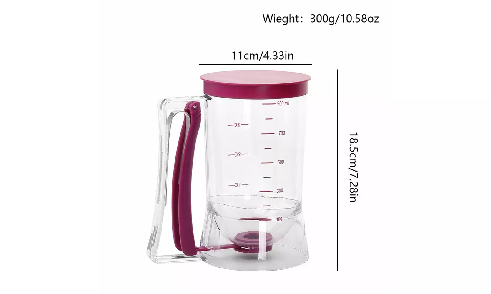 1-2Pc Pancake Batter Dispenser Cupcake Measuring Baking Kitchen Mix Tool
