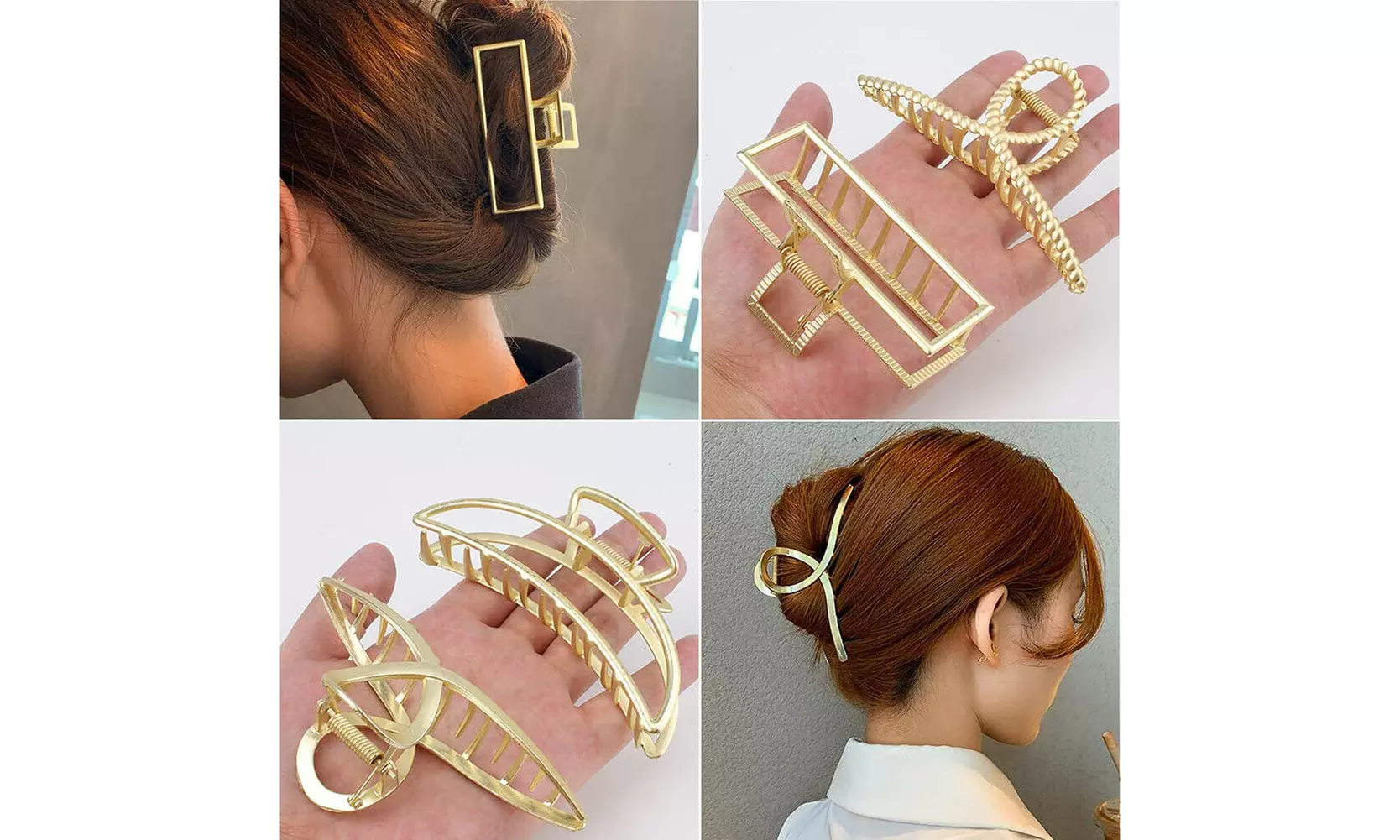 US 5-10 Pack Metal Jumbo Hair Claw Clip Large Strong Hold for Thick Hair Nonslip