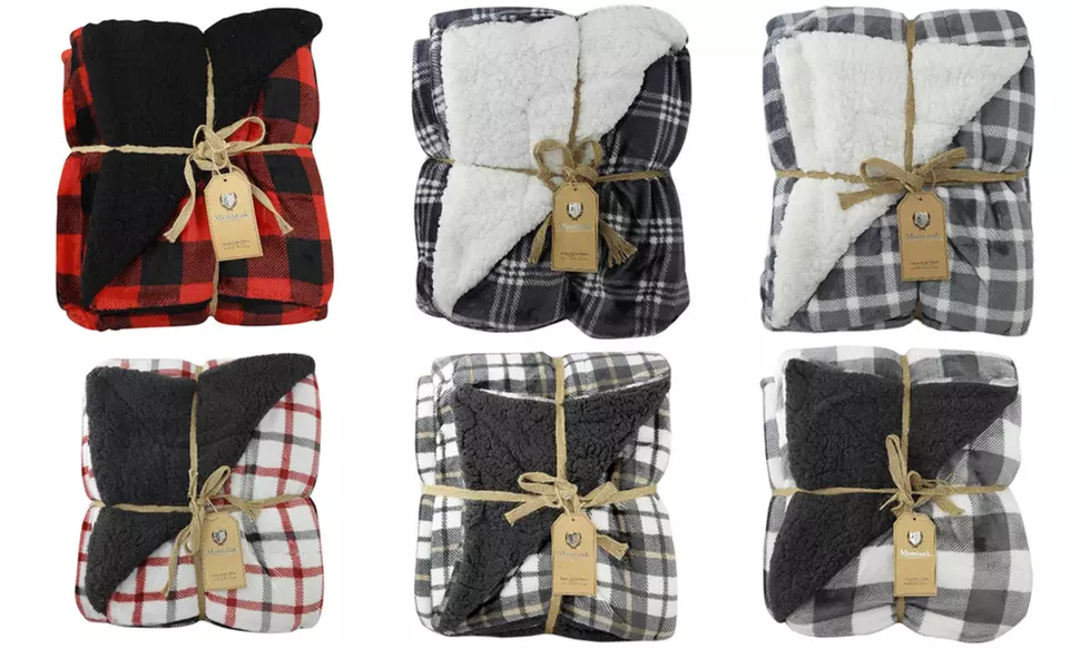 Sherpa Luxury Velveteen Berber Throw Blanket 50" x 60" Reversible Print - Primary Image