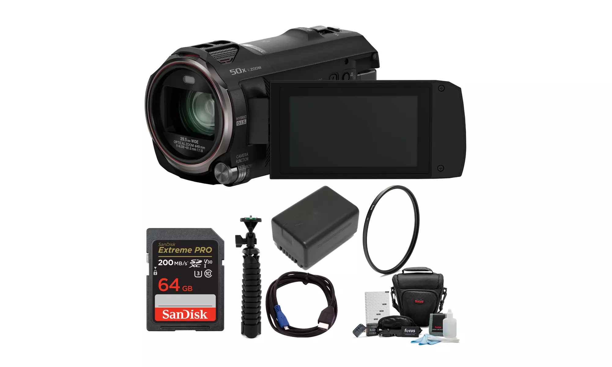 Panasonic V770 Full HD Camcorder with 64GB SD Card and Battery Bundle - Primary Image