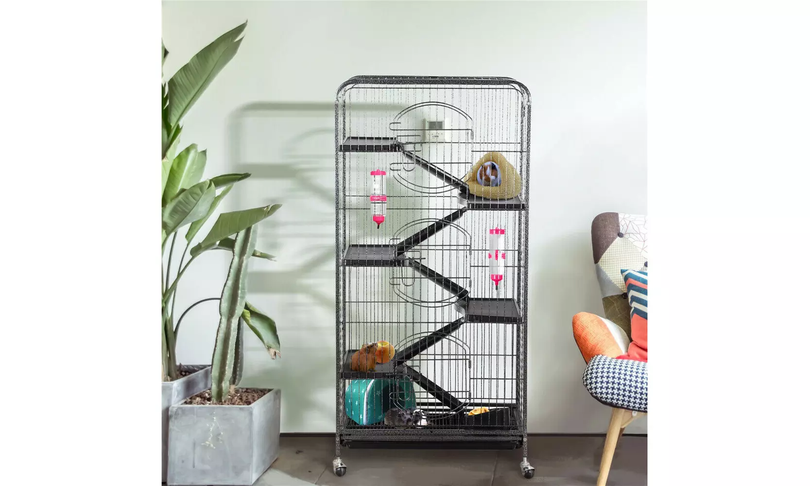 Ferret Cage with 3 Big Front Doors Rabbit Guinea Pig Chinchilla Rat House 52'' - Primary Image