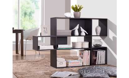 Closeout: Lanahan Dark Brown 3-Level Modern Display Shelf