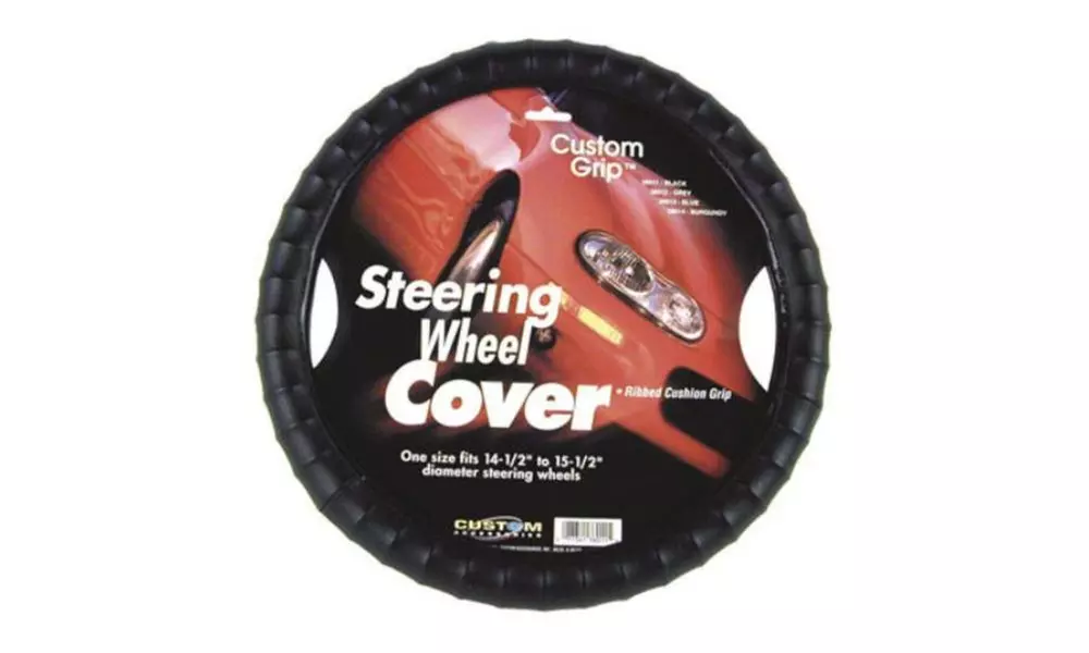 Custom Accessories 38011 Steering Wheel Cover 14-1/2"-15-1/2", Black - Second Medium