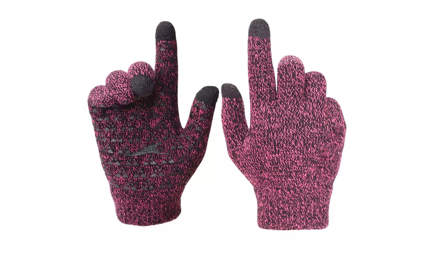 Winter Knit Gloves Touchscreen Warm Thermal Lining Elastic Cuff Glove