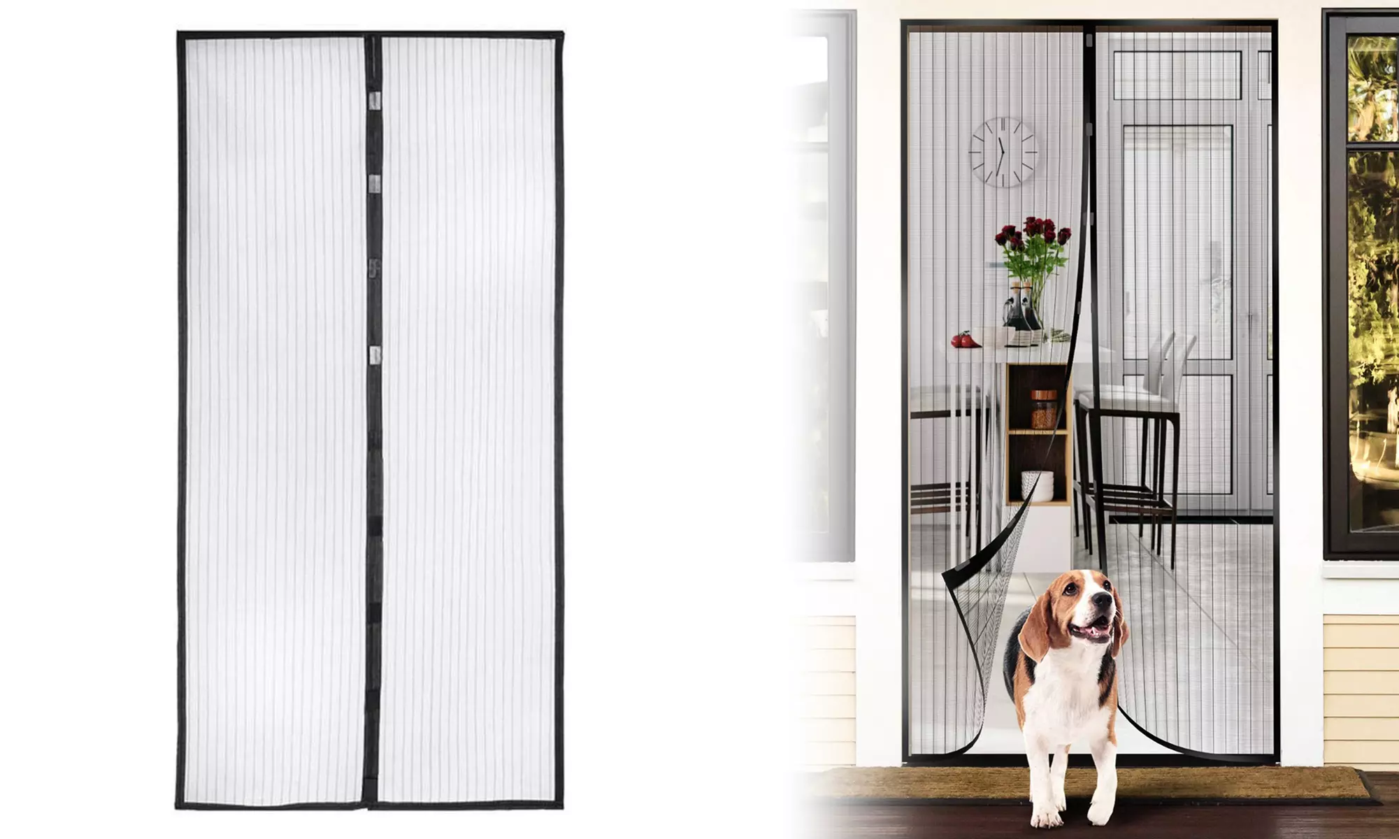 Magnetic Screen Door Curtain Mesh Summer Entrance Automatic Closing Hands-Free - Primary Image