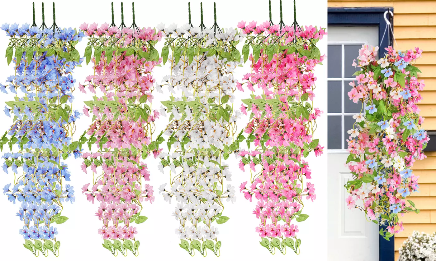 3 Pack Artificial Winter Jasmine Ratta Hanging Garland Silk Flowers String - Primary Image