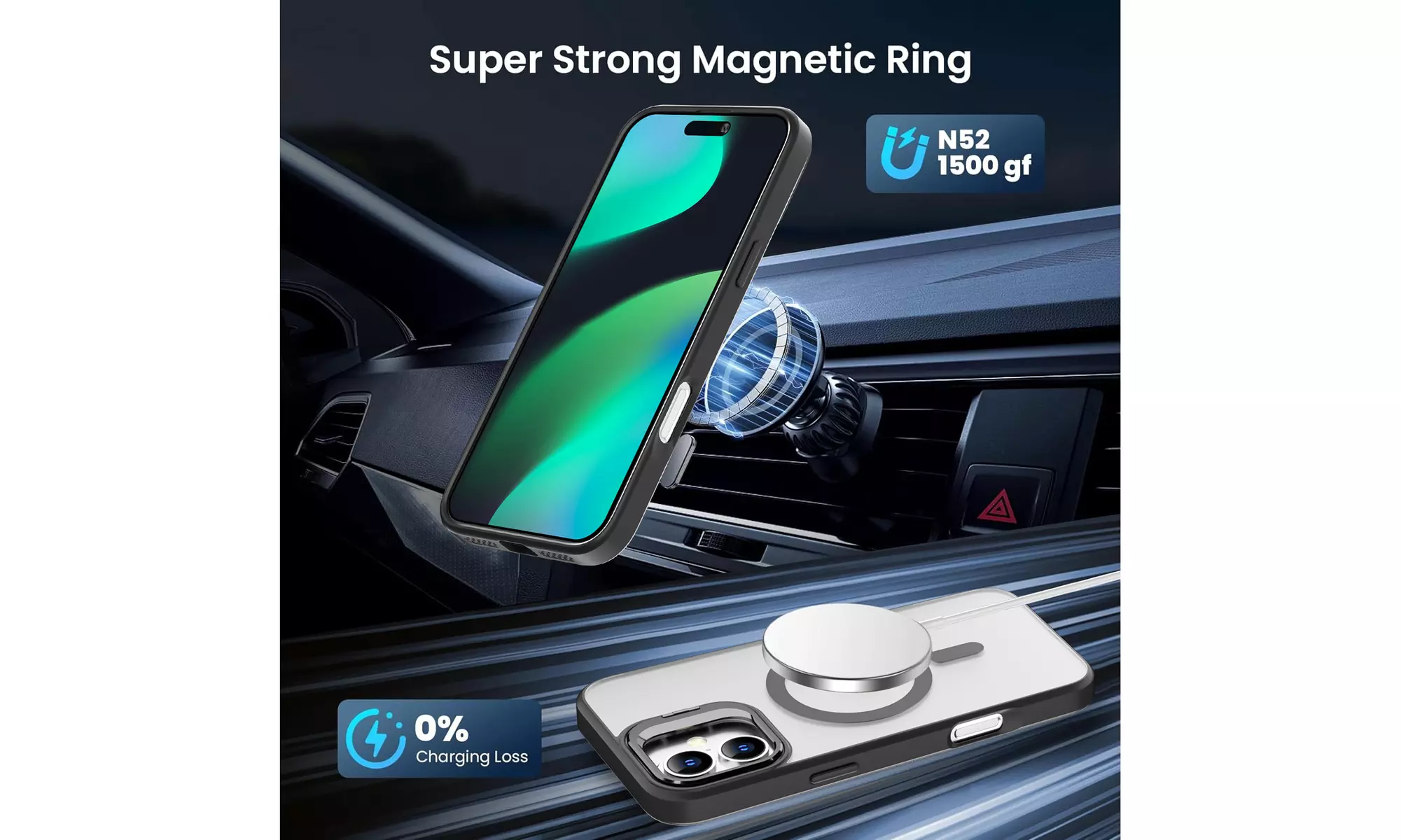 Transparent Phone Case With Metal Lens Stand for iPhone 16/iPhone16 Plus MagSafe