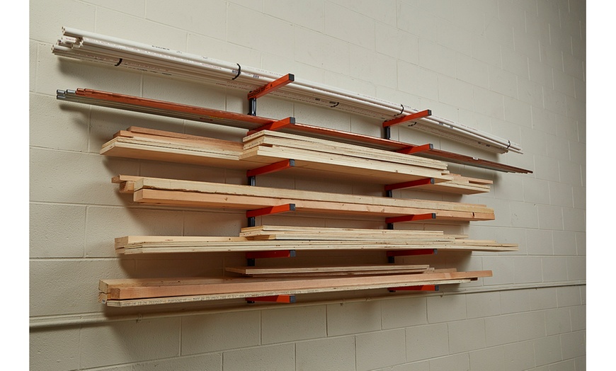 Lumber Wood Storage Rack Portamate PBR-001. Six-Level Wall Mount | Groupon