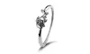 Fashion Women 925 Sterling Silver 3D Rose Flower Leaf Engagement Wedding Ring