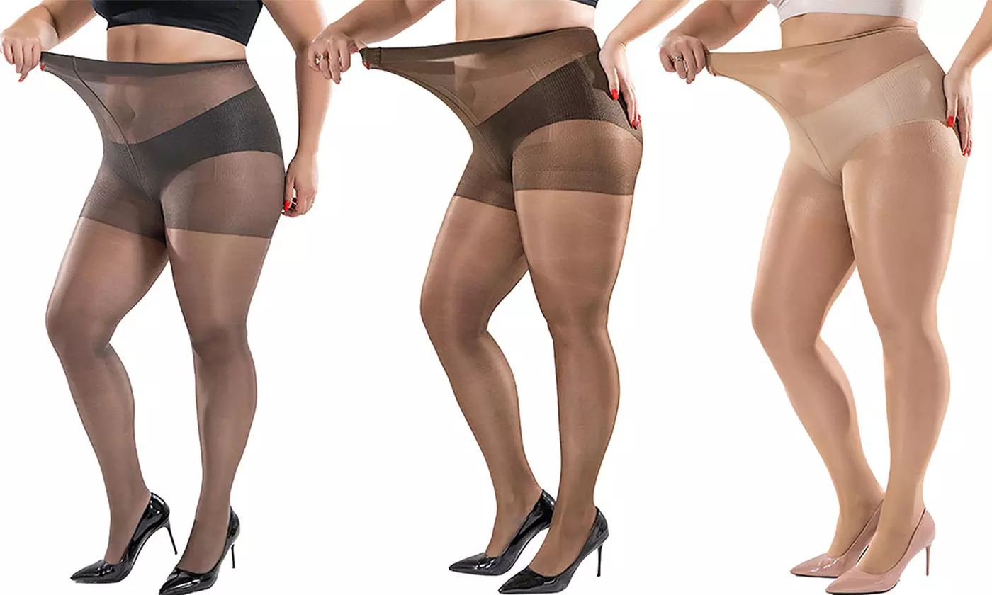 Womens Fashion Sexy Sheer Oil Shiny Glossy Pantyhose Tights Stockings Hosiery - Primary Image