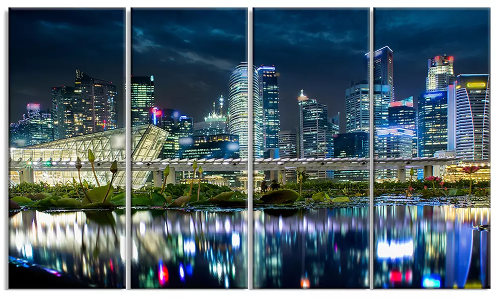 Singapore Financial District - Cityscape Photo Canvas Print - Primary Image