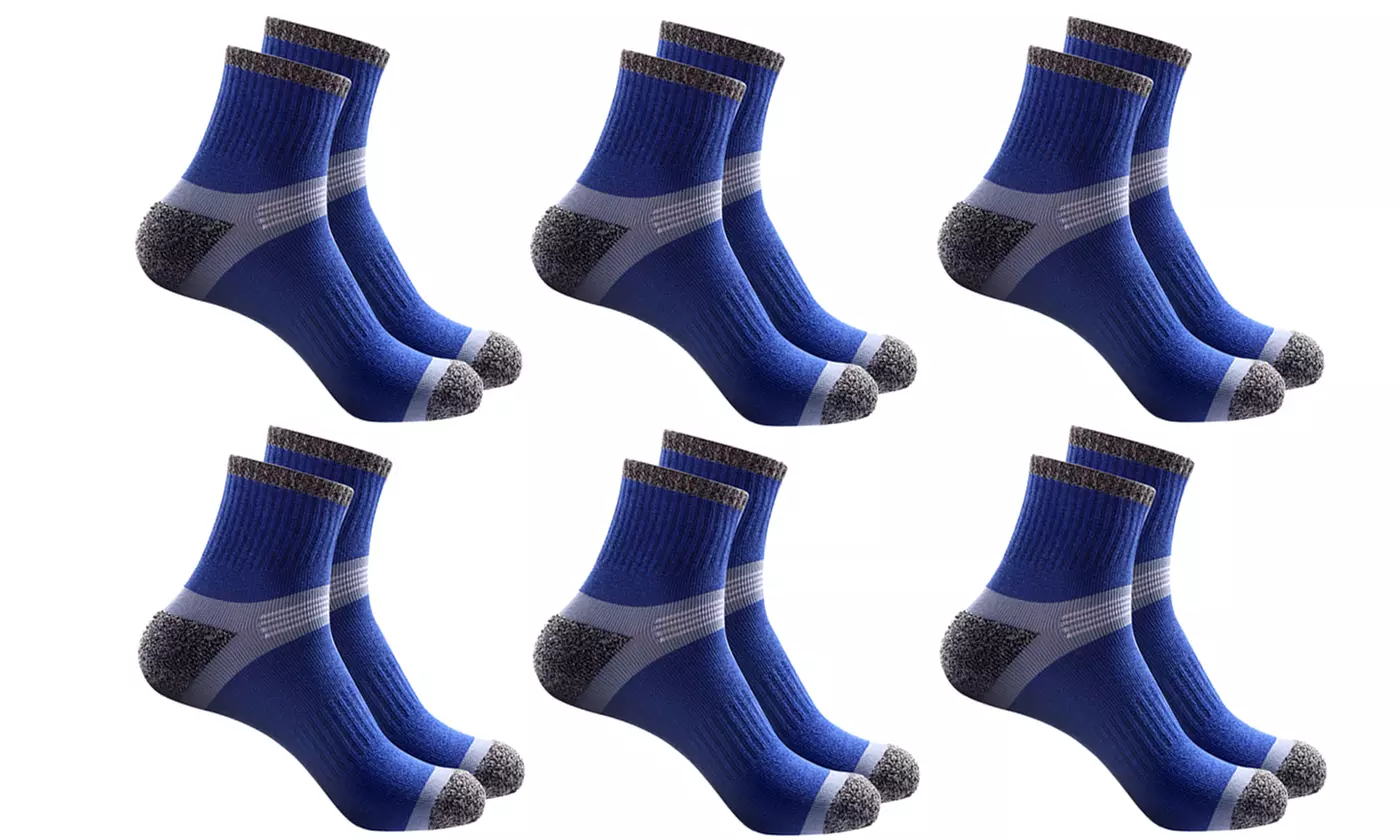 Men's Cotton Athletic Quarter Crew Socks (3 or 6 Pairs)