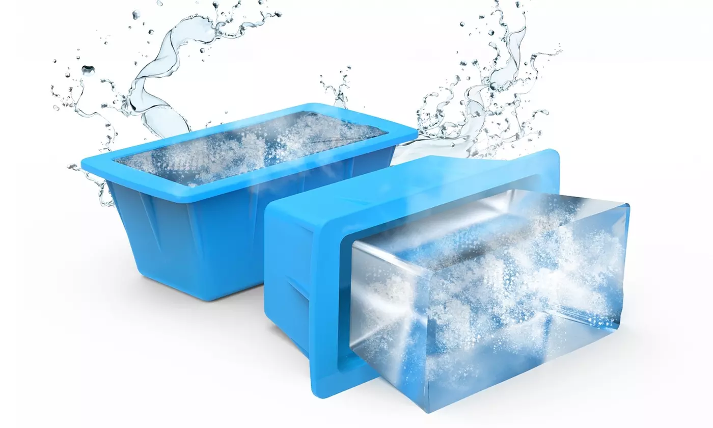 NewHome Ice Block Molds 6.6lb Silicone Large Ice Cube Mold for Coolers (2-Pack)