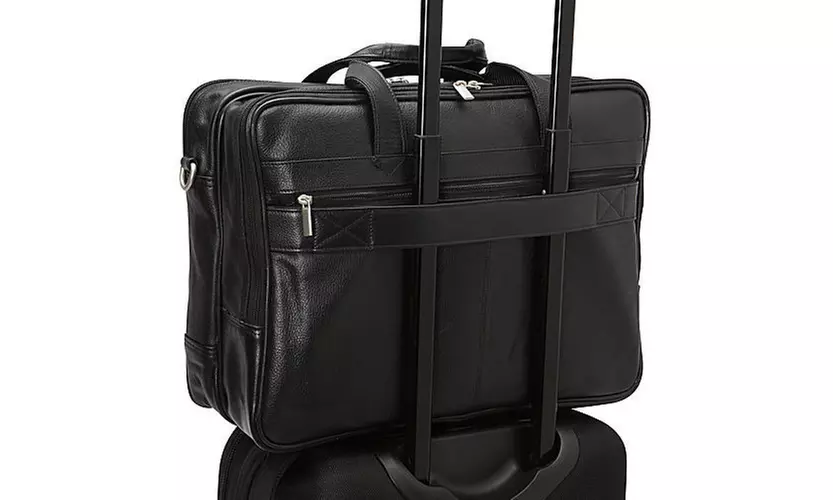 Genuine Leather Double Gusset Briefcase With Laptop Sleeve - Second Medium