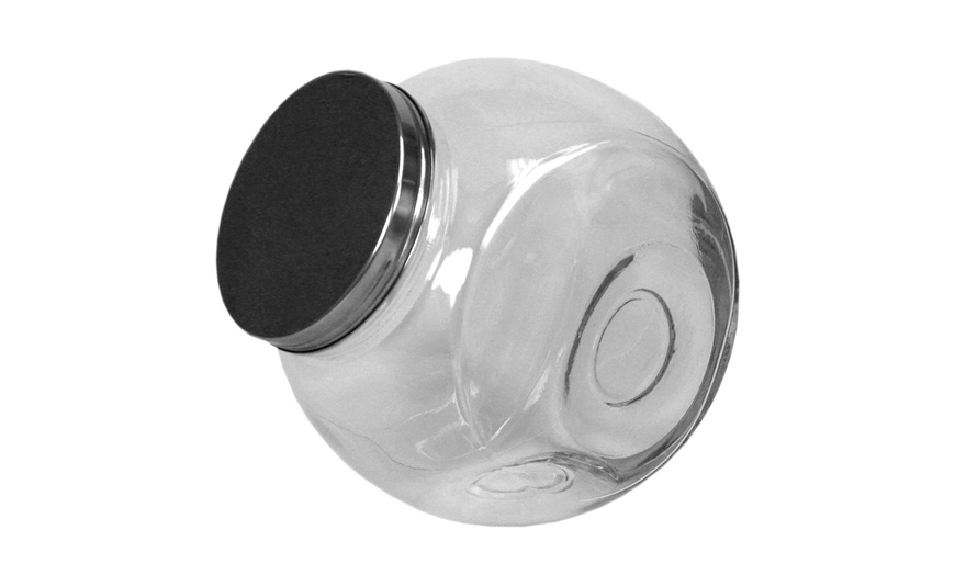 Home Basics Round Glass Medium Candy Storage Jar with Stainless Steel ...