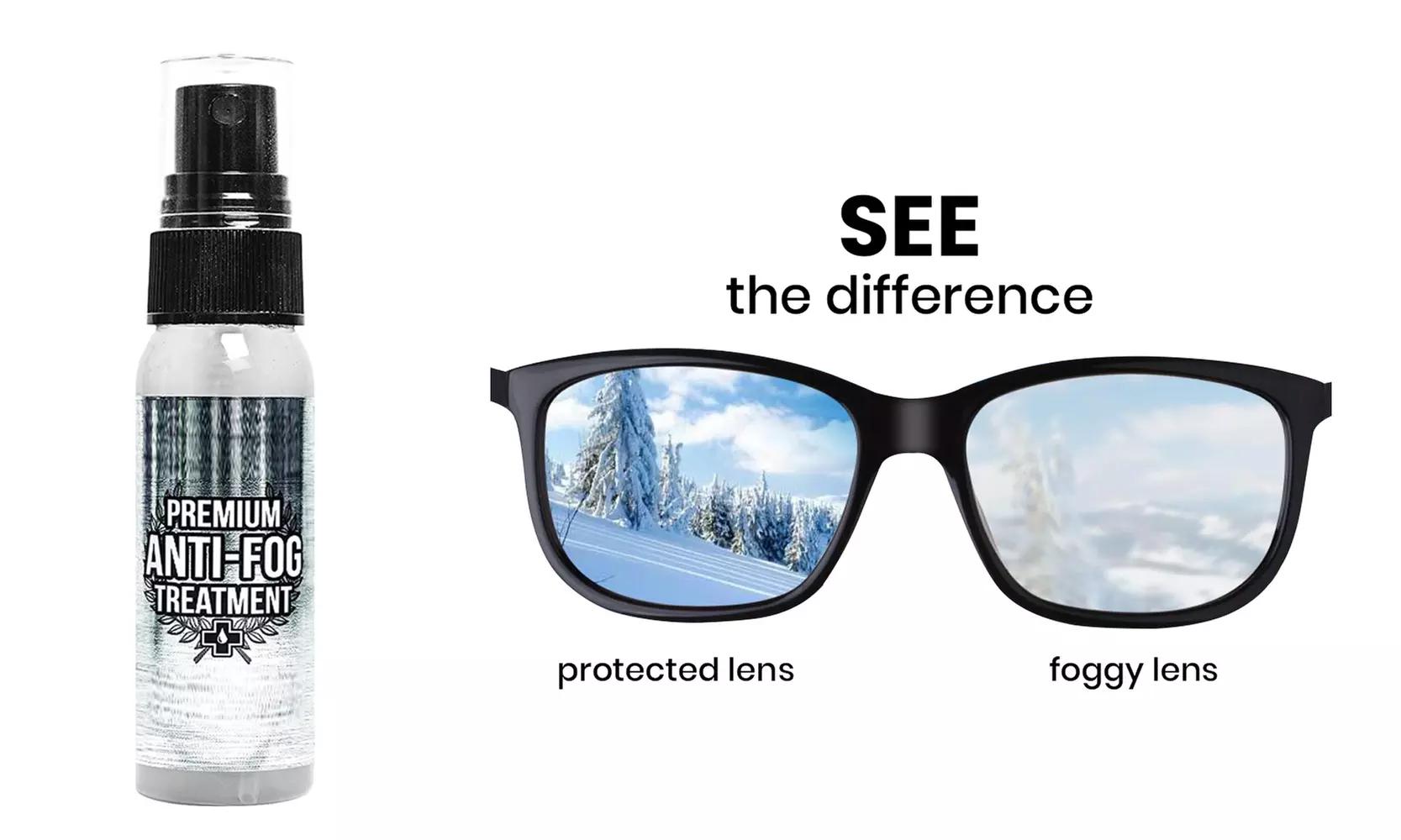 Long-lasting Anti-fog spray for Glasses, Lens, Binoculars, PPE, Mirrors - Primary Image
