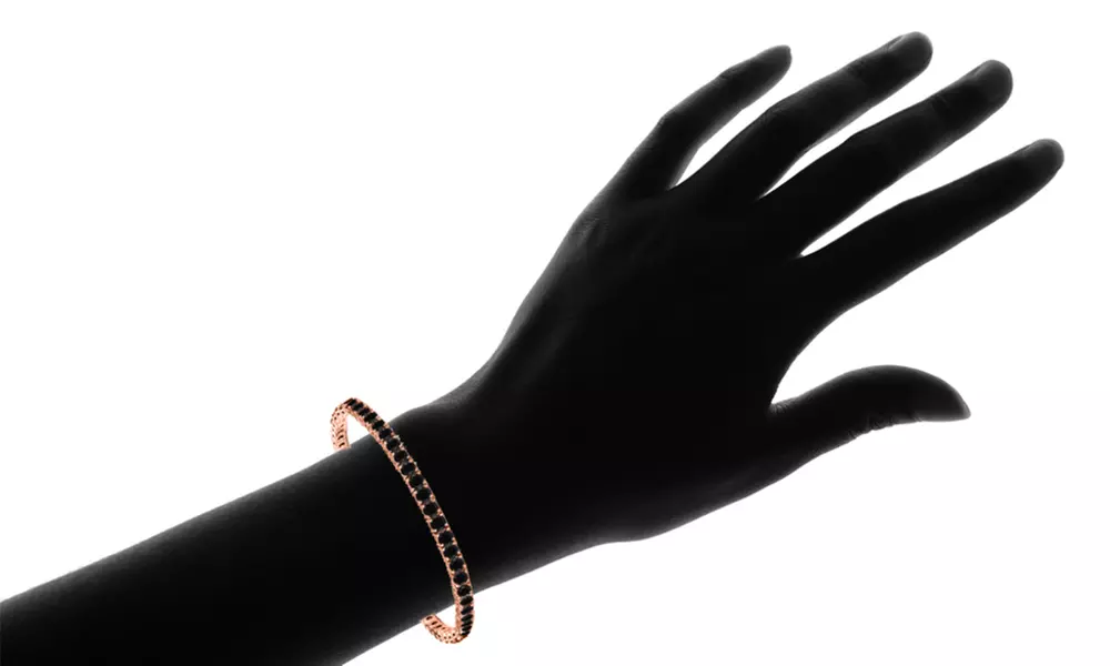 10.00 CTTW Black Spinal Tennis Bracelets in 18K Gold