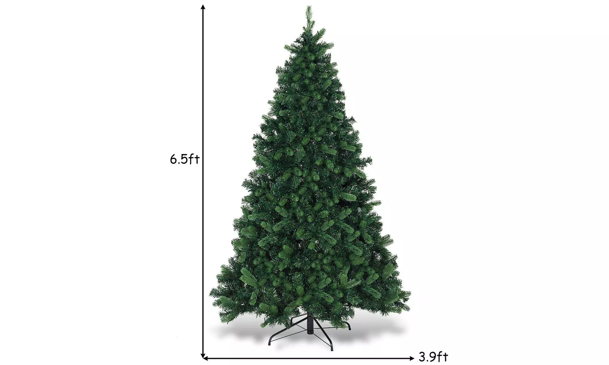 Costway 6.5Ft Pre-lit Artificial Christmas Tree PE&PVC Hinged w/ 650 Warm Lights