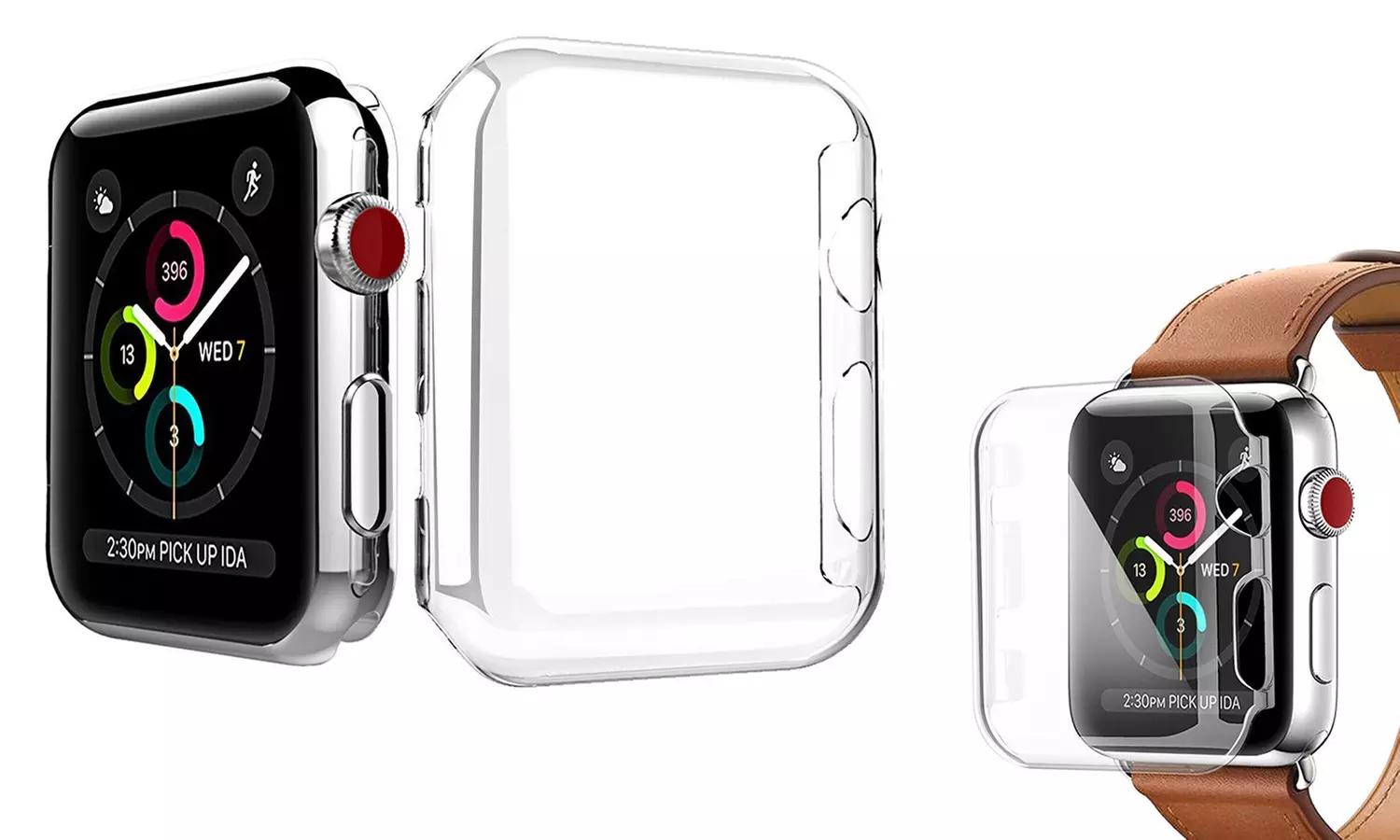 WalvoDesign Crystal Clear Touchscreen Case Cover for Apple Watch - Second Medium