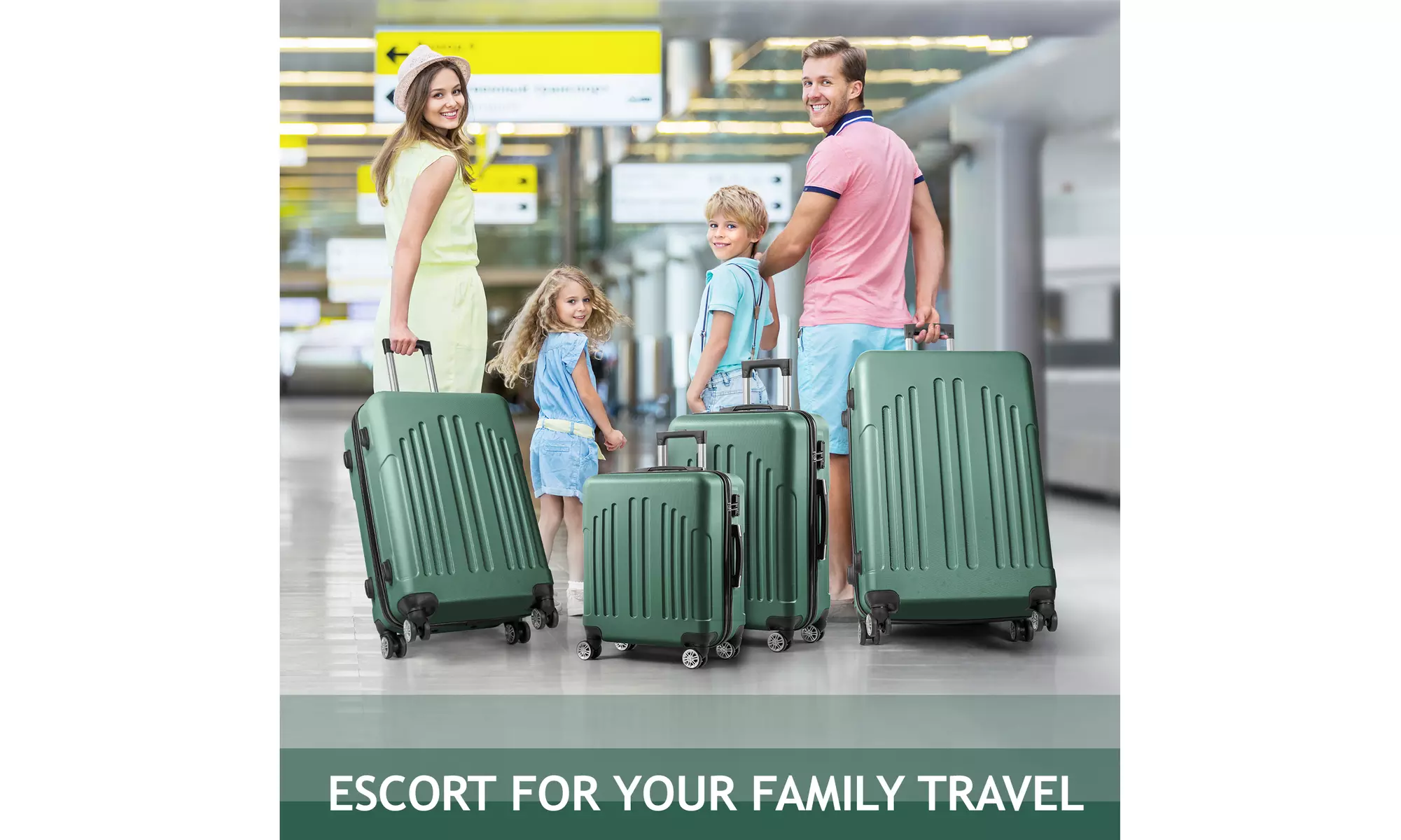 3 or 4 Piece Set Traveling Storage Suitcase Spinner Lightweight Luggage TSA Lock