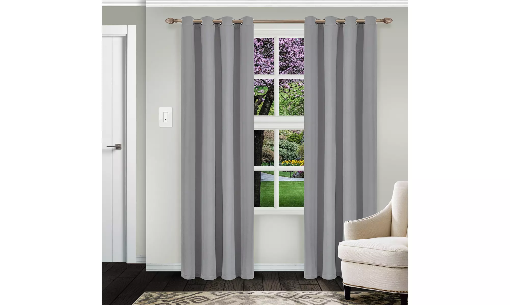 Superior Blackout Grommet Curtain Panel Set Room Darkening Curtains 52" x 108"