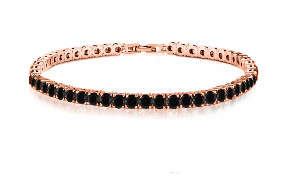 10.00 CTTW Black Spinal Tennis Bracelets in 18K Gold