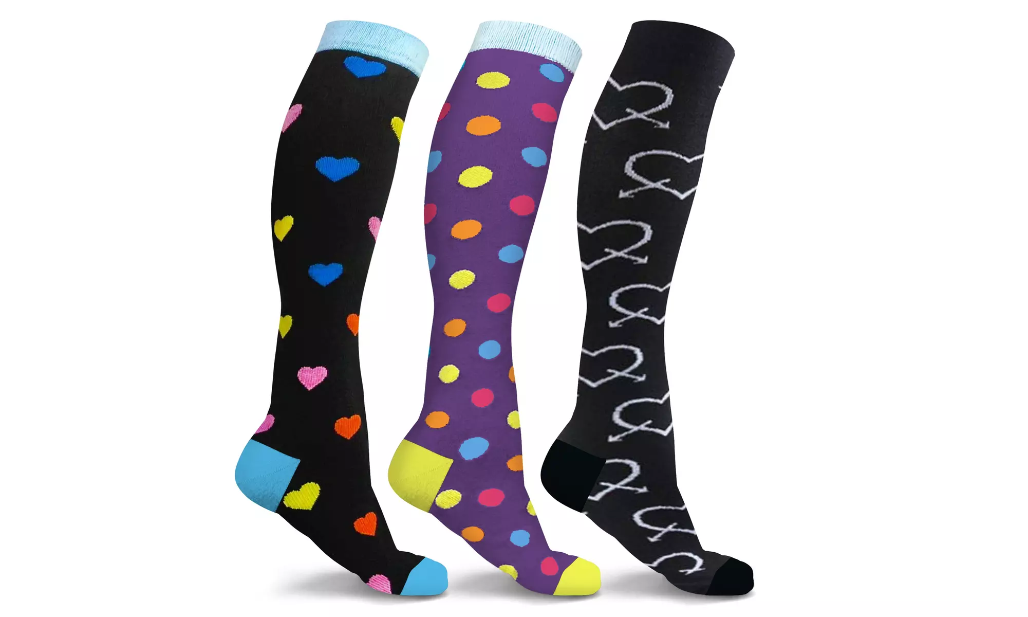 Fun and Expressive Compression Socks (3 Pairs)