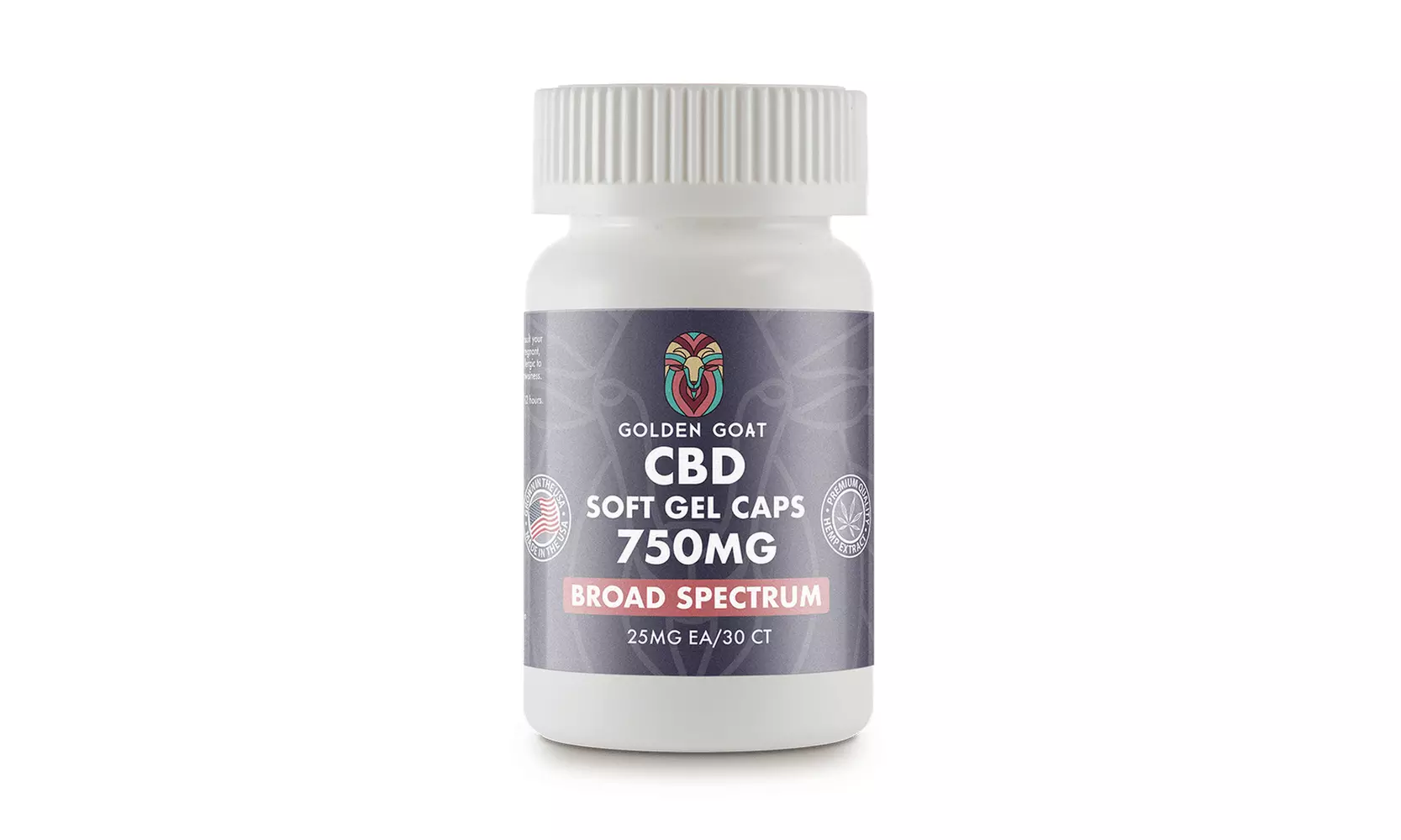 CBD Gel Capsules - Full & Broad Spectrum Vitamins 750MG from Golden Goat