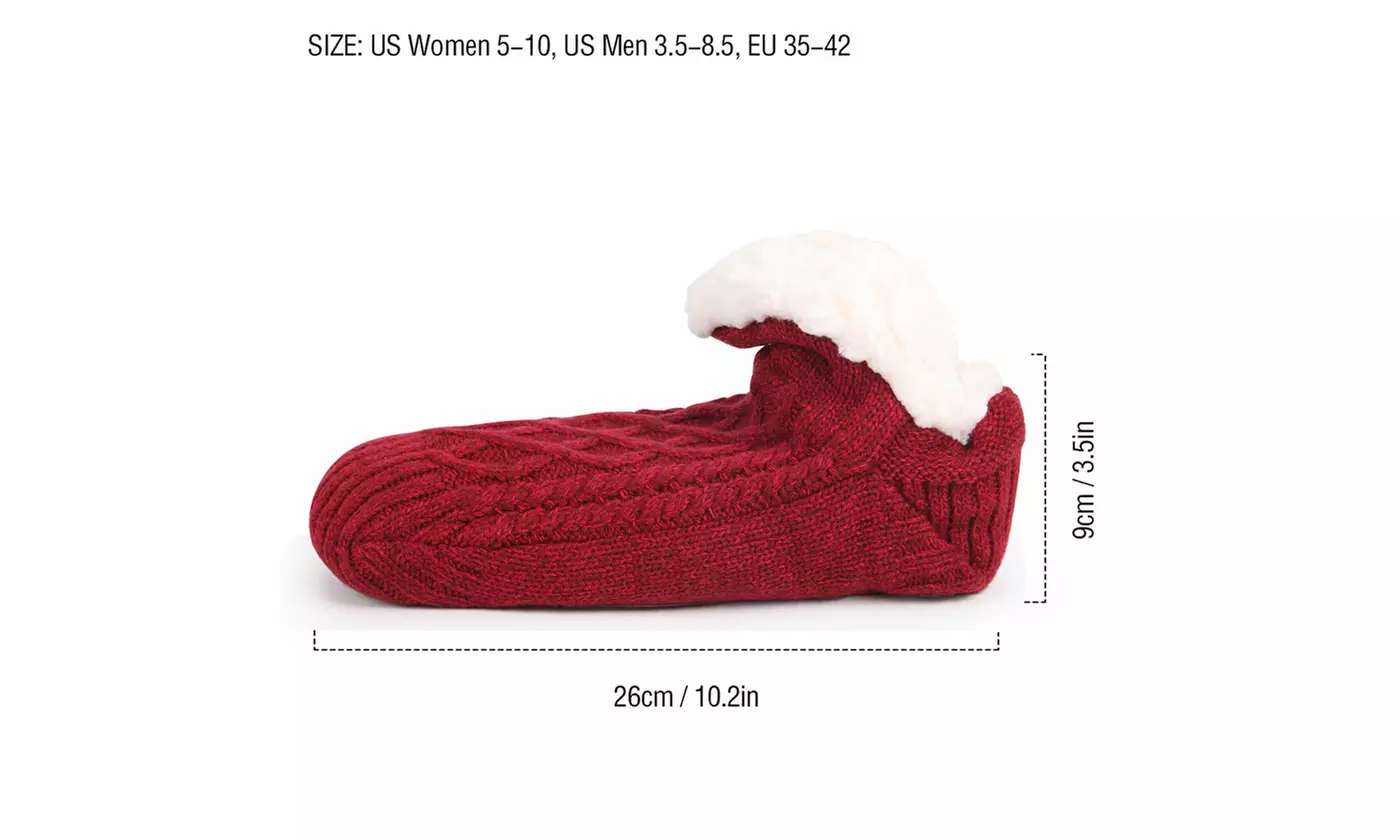 Women's Winter Thick Warm Fuzzy Slipper Socks with Grip