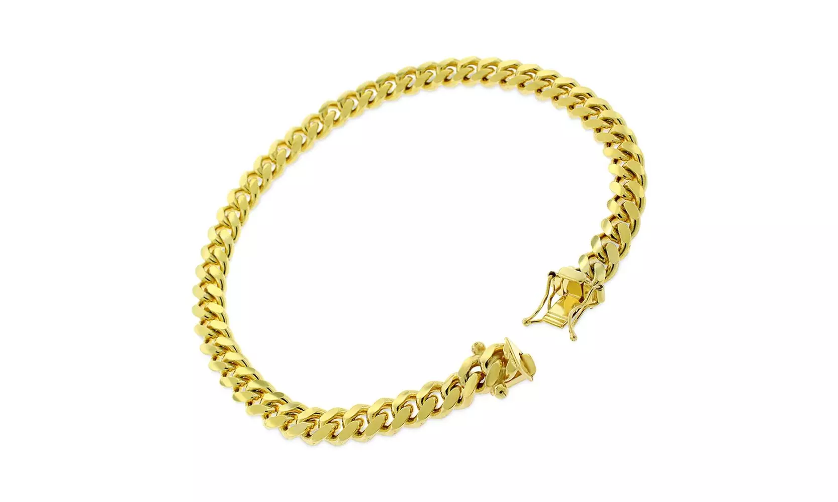10K Yellow Gold Hollow Mens Miami Cuban Link Bracelet - 6.0mm - Primary Image