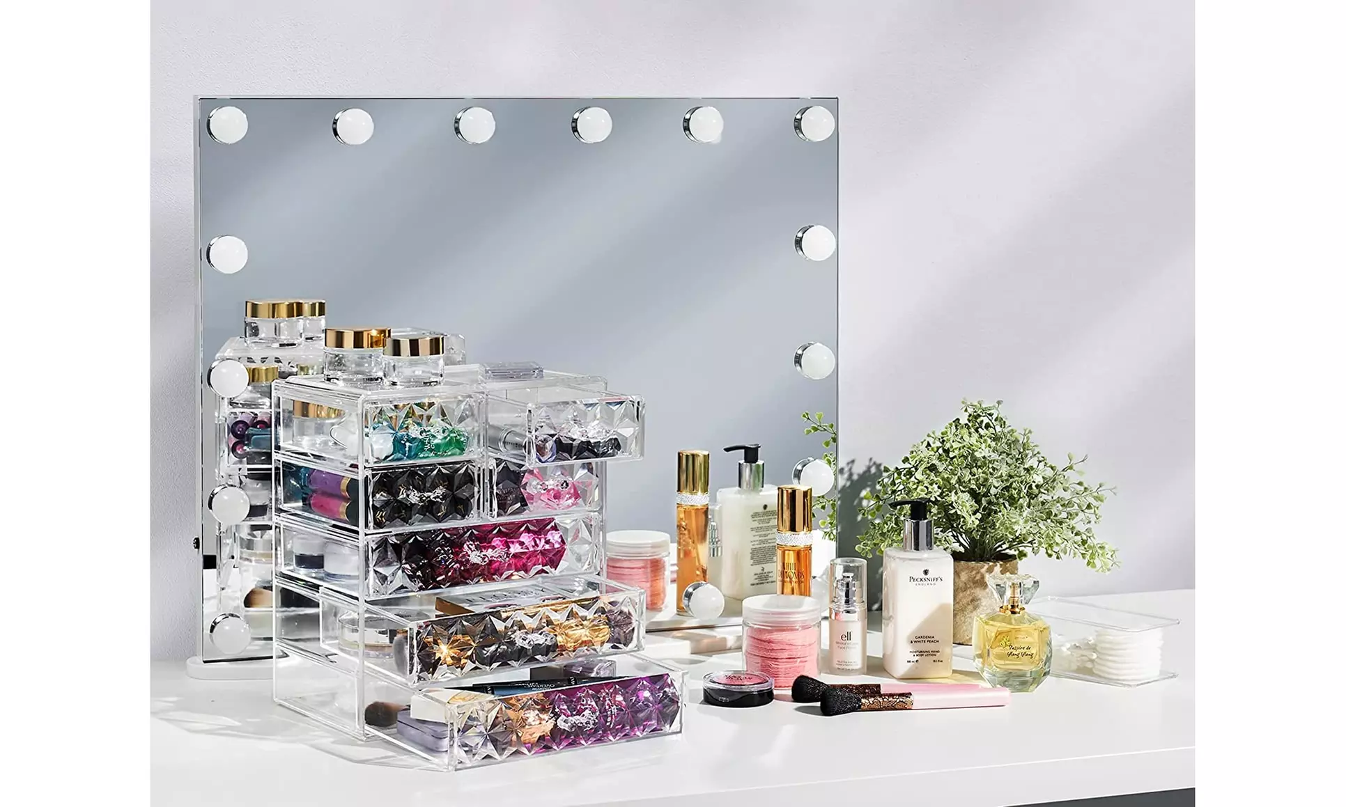 Makeup Storage Organizer - Diamond Pattern, 2 Options - Primary Image