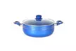 4 PCS Blue Non-Stick Cookware Set Including Frying Pan, Saucepot With Glass Lid - Second Medium