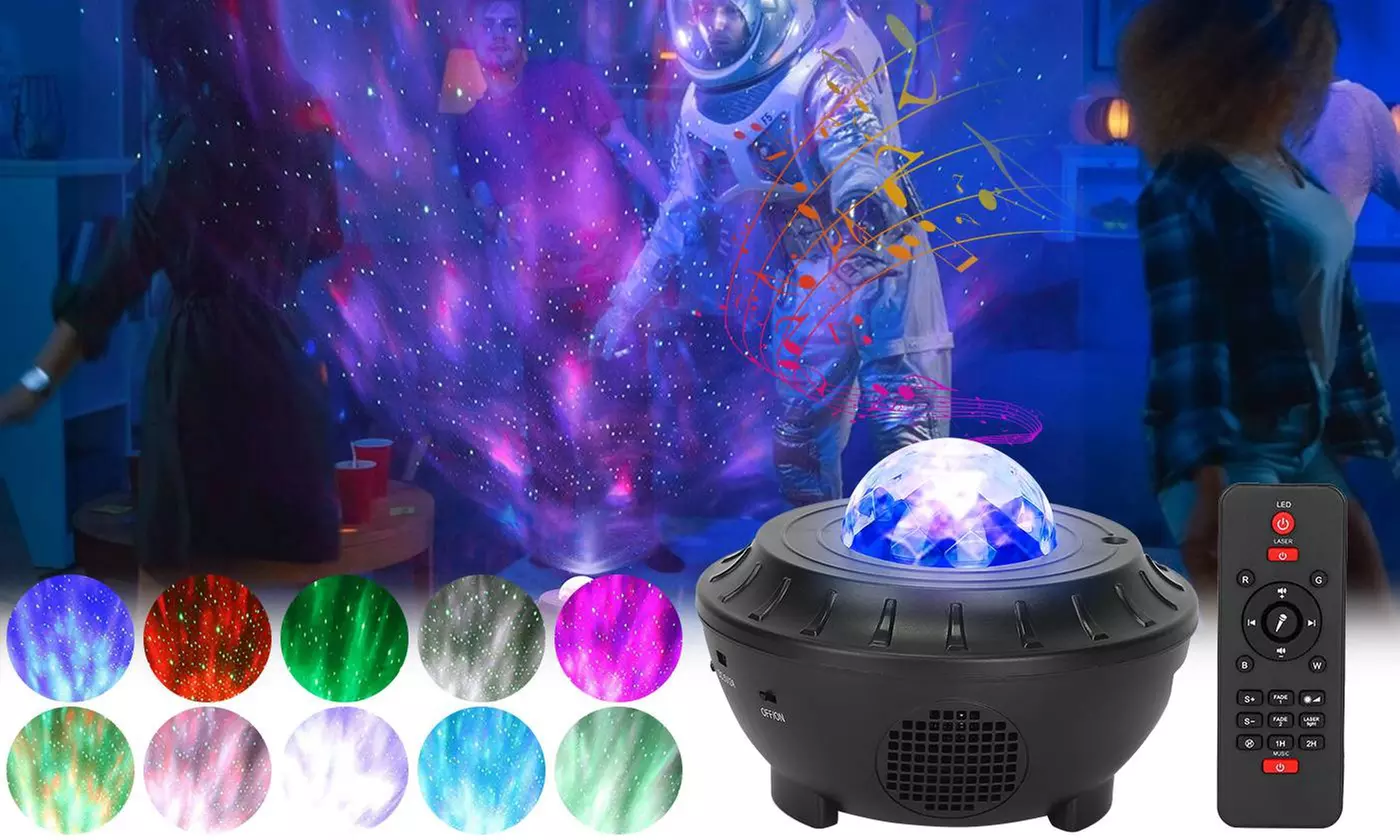 iMounTEK LED Starry Night Light Ocean Wave Projector Wireless Music Speaker - Primary Image