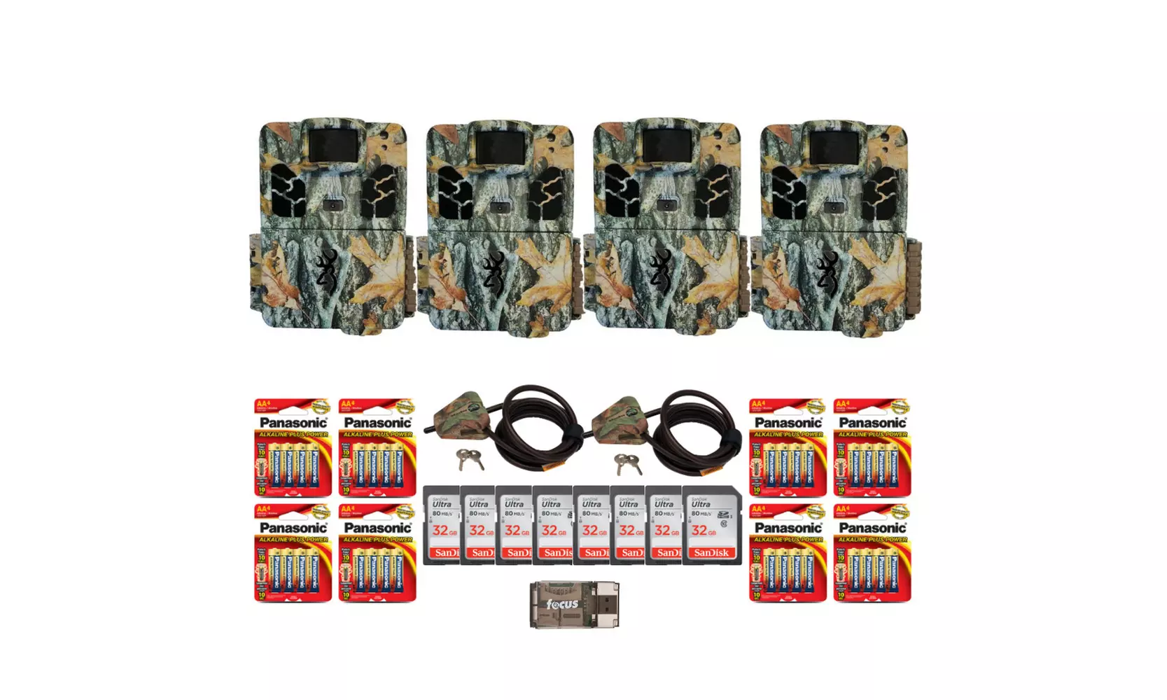Browning Trail Cameras 18MP Dark Ops Apex Four-Pack Bundle with Accessories - Primary Image