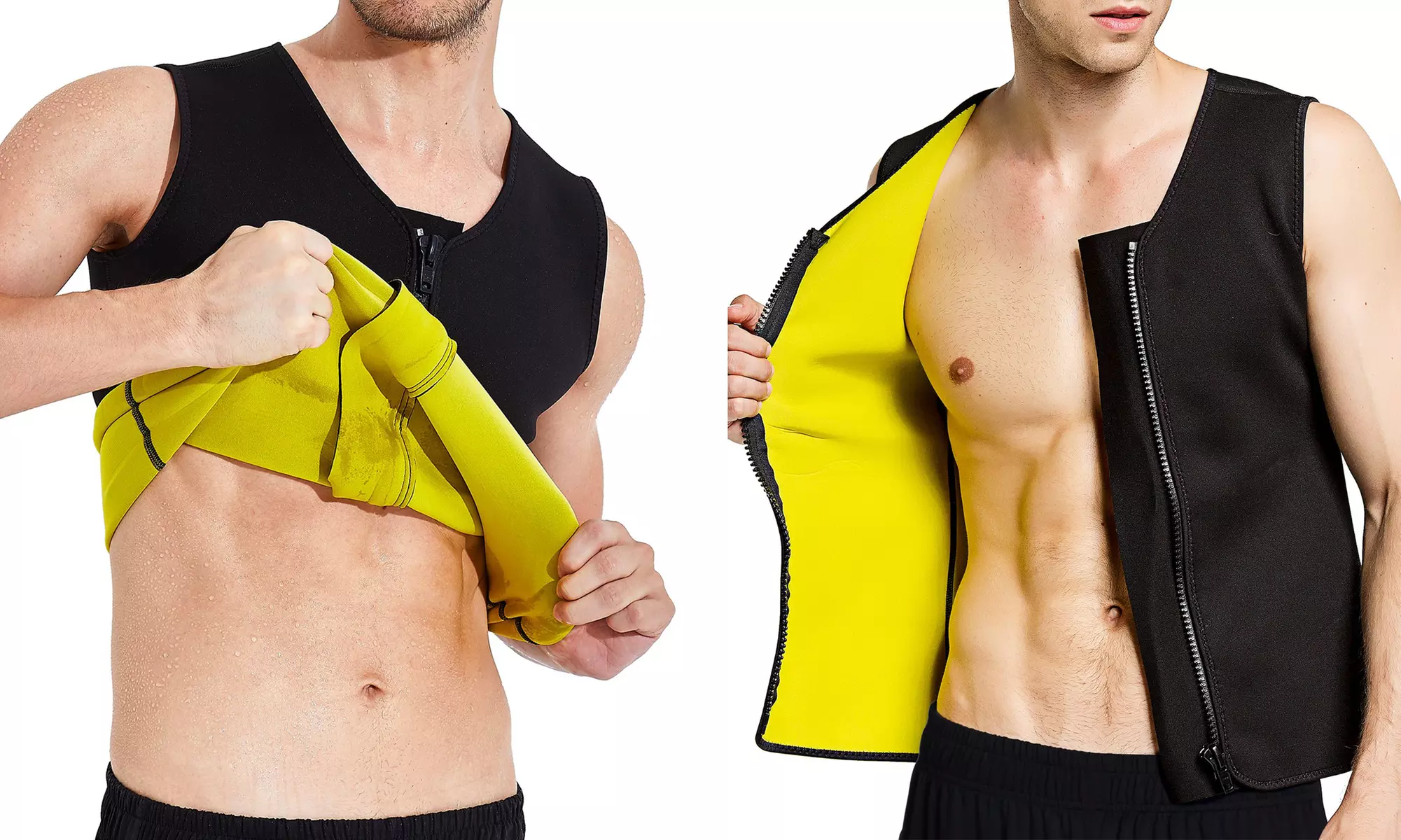 Men's Body Shaper Workout Tank Top Sauna Vest Neoprene Compression Thermal Shirt - Primary Image