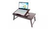 Retro Plain Design Adjustable Bamboo Lap Desk Tray Dark Coffee