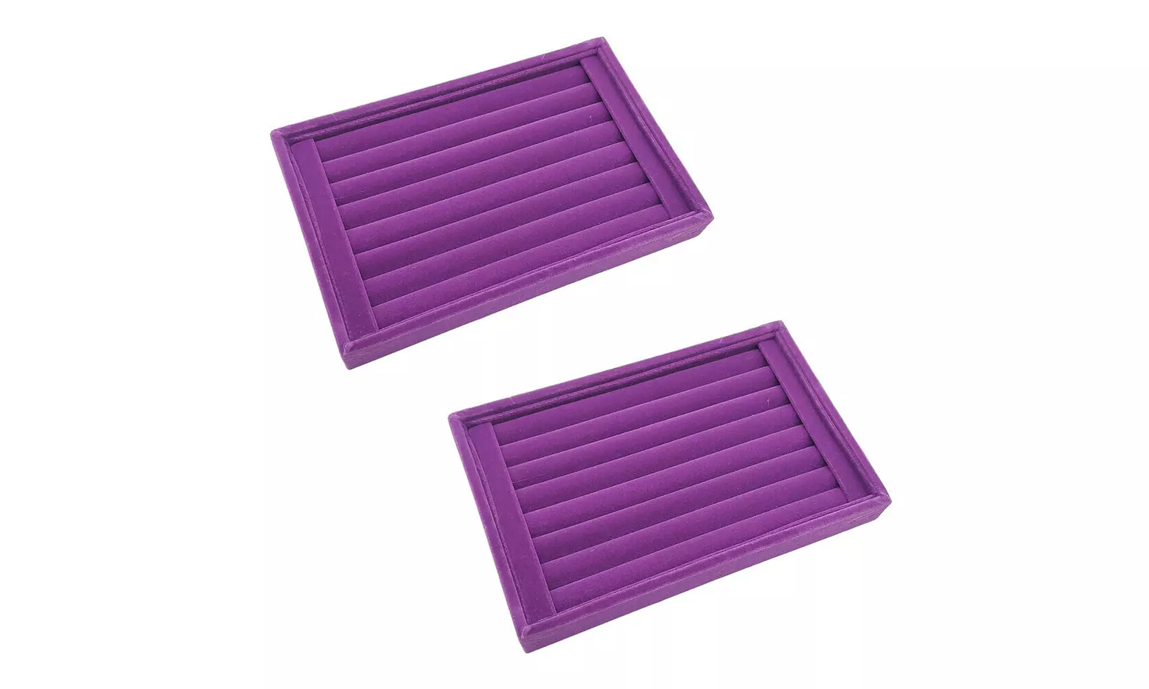 1-2 Pc Velvet Jewelry Ring Display Organizer Tray Holder Earring Storage Case