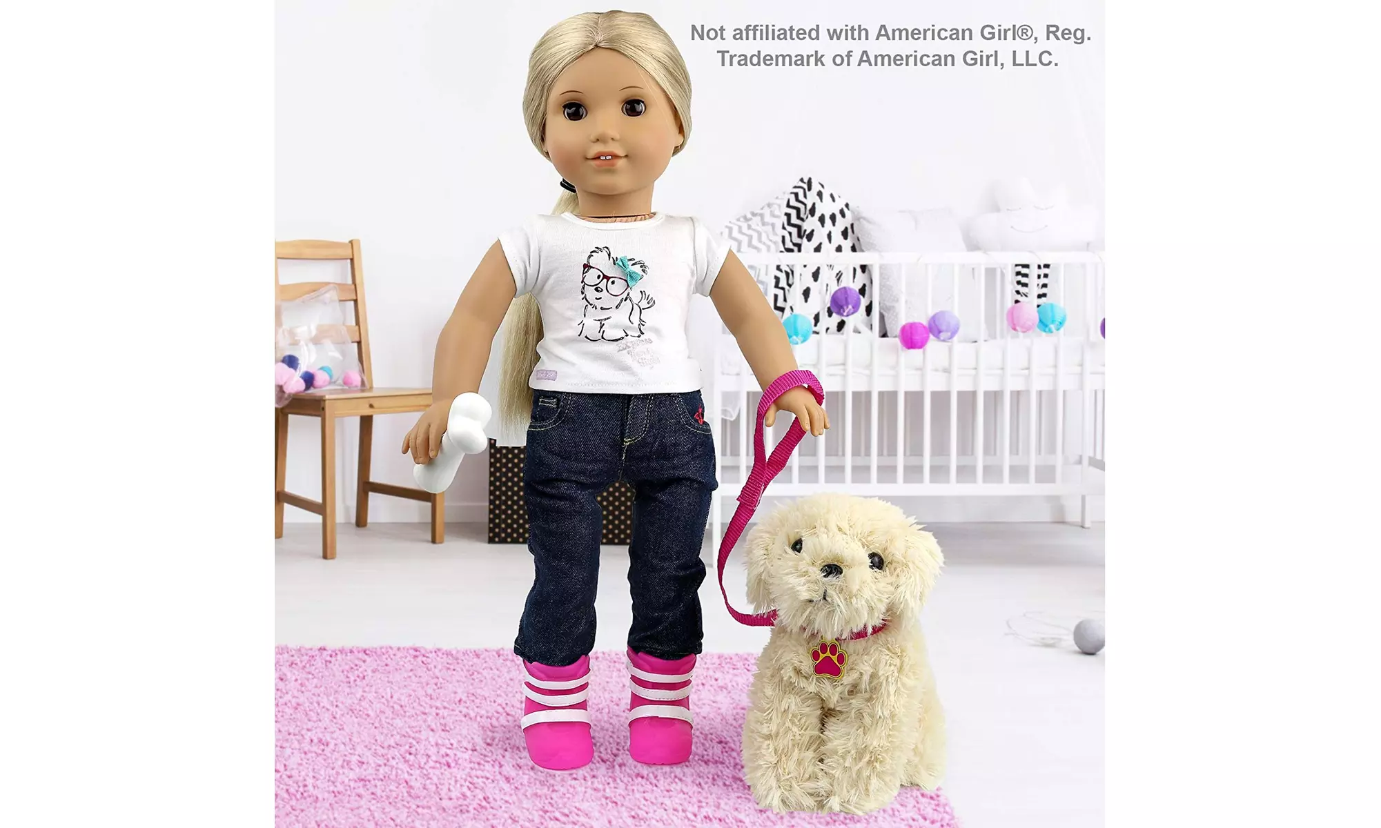 9 piece Doll Puppy Set and Accessories. Perfect For 18 inch American Girl Dolls - Second Medium