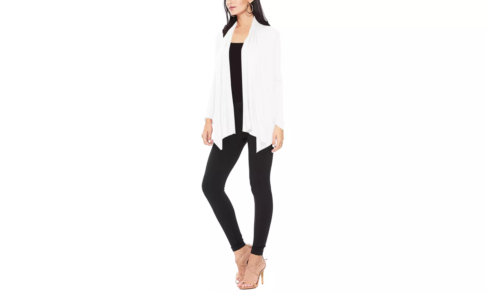 Women's Casual Long Sleeve Open Front Draped Cardigan (Pack of 2)