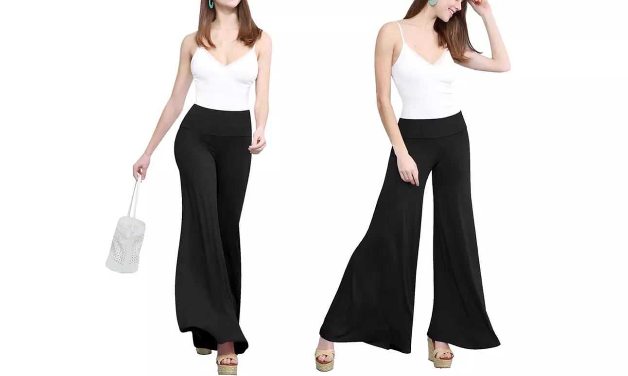 Made by Johnny Women's Casual Comfy Wide Leg Palazzo Pants