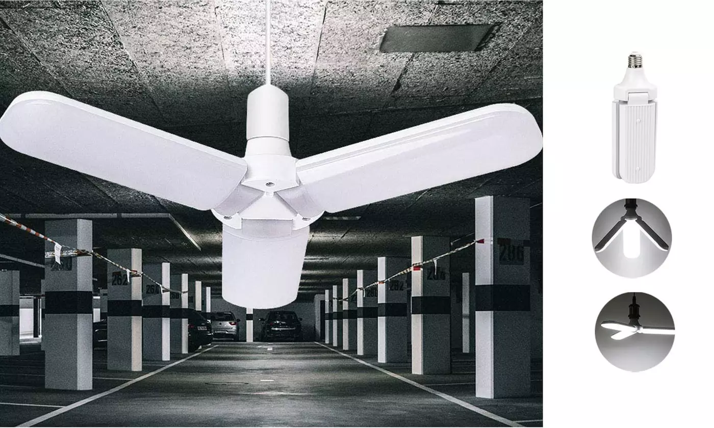 60W Adjustable High Bright Trilights LED Garage Ceiling Light - Primary Image