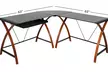 OneSpace 50-JN15L05 Modern L-Shaped Glass and Wood Desk - Second Medium