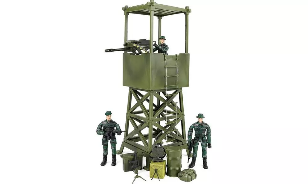 Click N' Play Military Lookout Watch Tower 16 Piece Play Set With Accessories - Primary Image