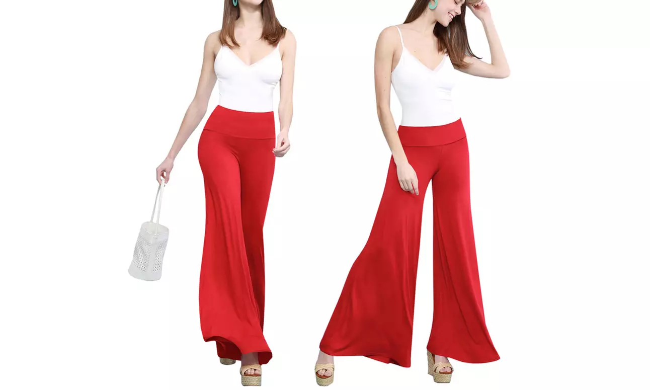Made by Johnny Women's Casual Comfy Wide Leg Palazzo Pants