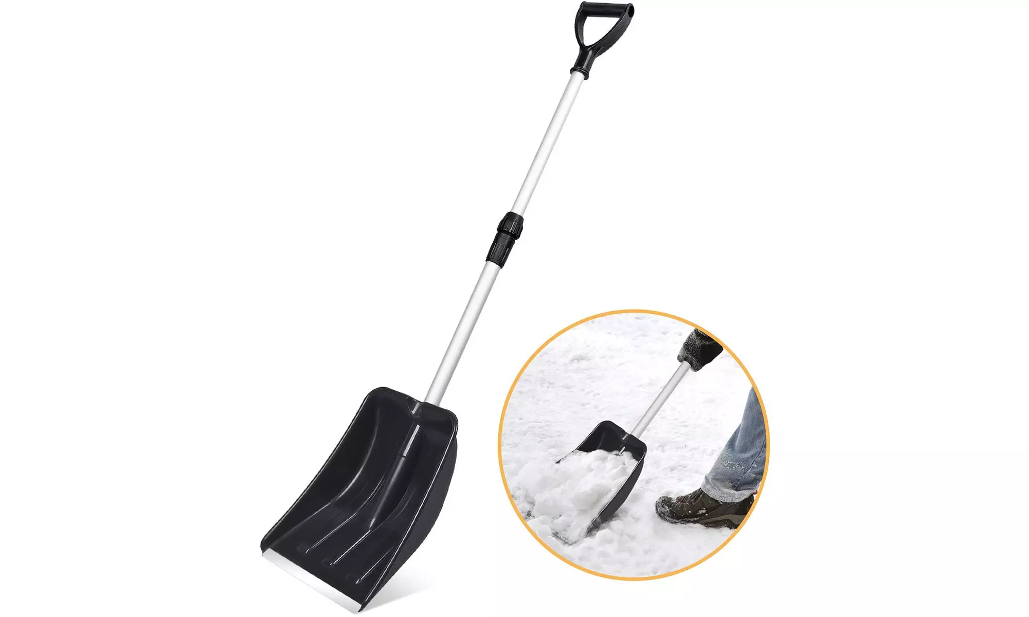 Snow Shovel with 46'' Adjustable Aluminum Handle 10.5'' Wide Blade Scoop Shovel - Primary Image