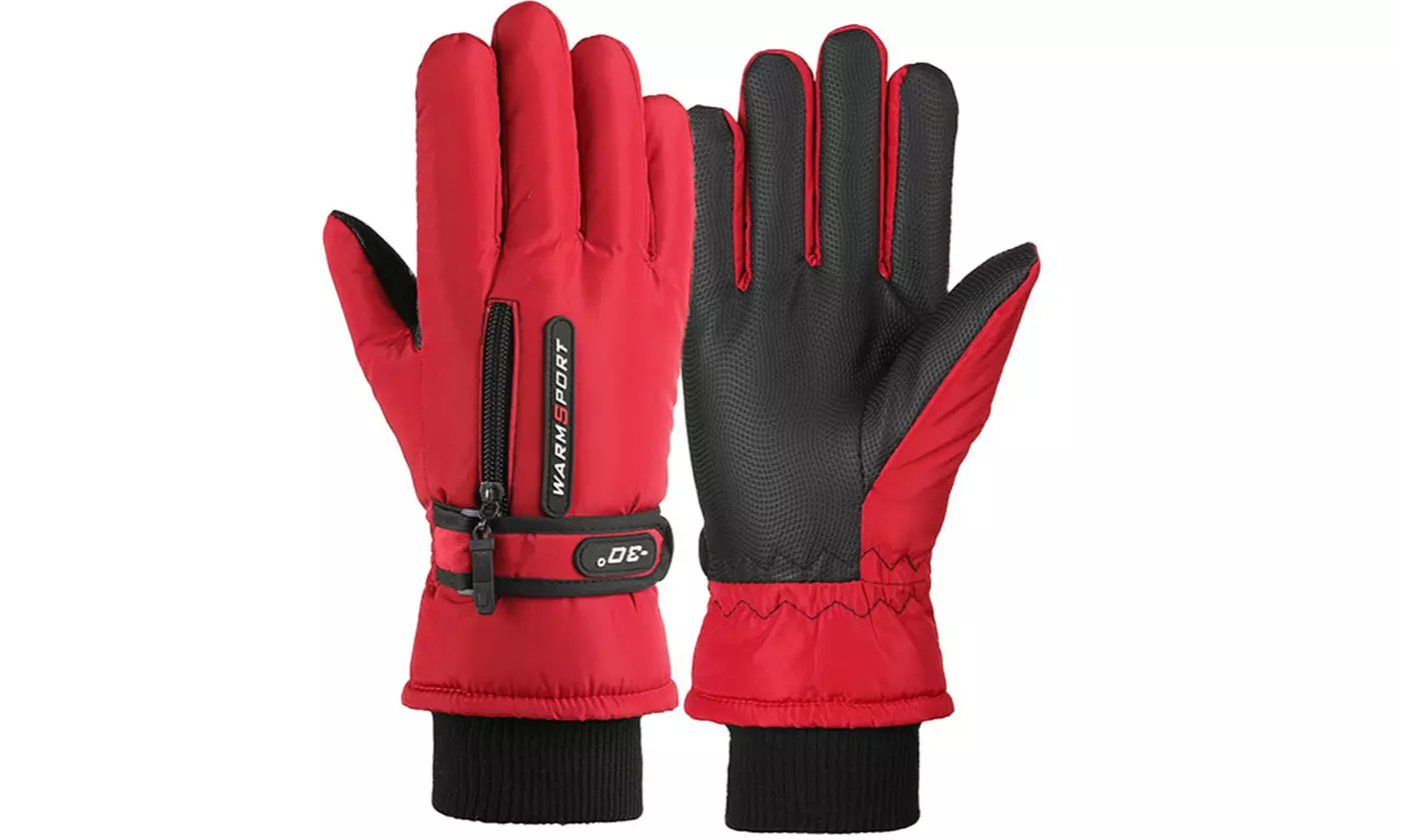 Unisex Waterproof Windproof Touchscreen Ski Gloves with Pocket for Snowboard