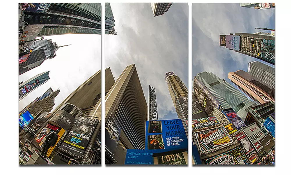 Times Square View from Ground - Cityscape Photo Metal Wall Art - Primary Image