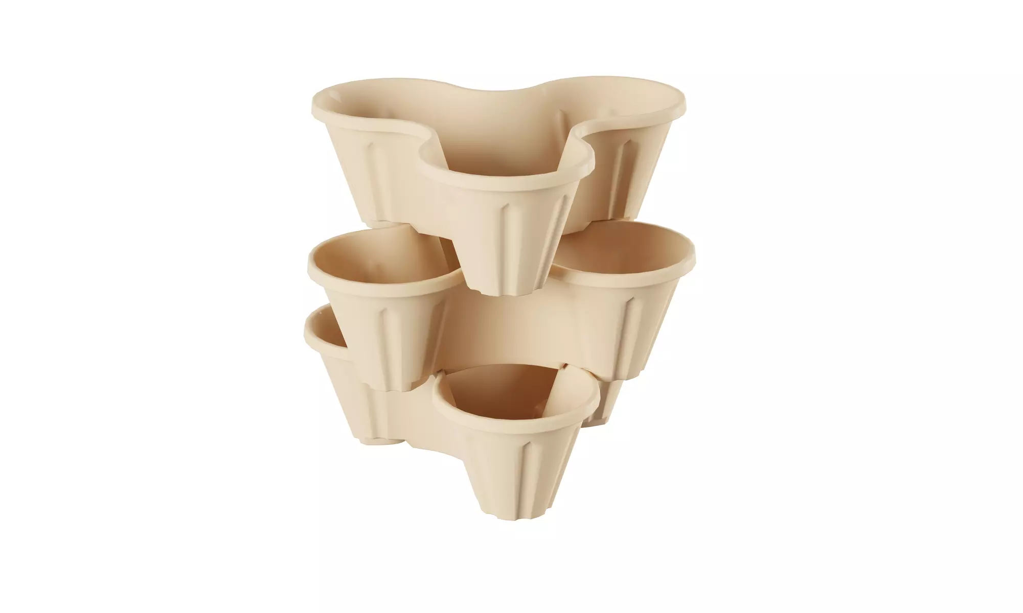 3-Tier Stacking Planter Tower - Indoor/Outdoor Vertical Planter - Second Medium