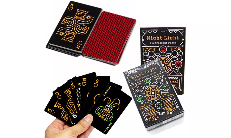24K Fluorescent Glow Playing Cards - Primary Image